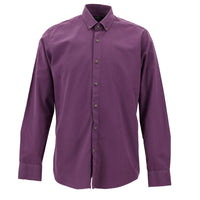 Light Purple Long Sleeve Slim Fit Narrow Cut Twill Cotton Button-Down Collar Shirt