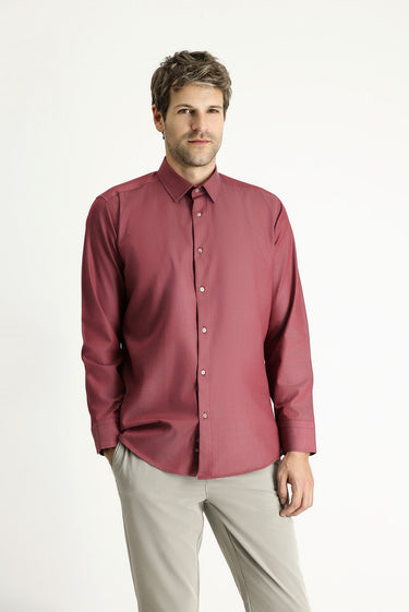 Gül Kurusu Uzun Kol Slim Fit Dar Kesim Spor Pamuk Gömlek