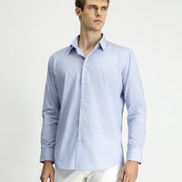 Açık Gri Uzun Kol Slim Fit Dar Kesim Klasik Pamuk Gömlek