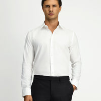 Beyaz Uzun Kol Slim Fit Dar Kesim Klasik Pamuk Gömlek