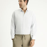 Koyu Lacivert Uzun Kol Regular Fit Desenli Pamuklu Kolay Ütülenebilir Gömlek