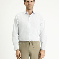 Mavi Uzun Kol Regular Fit Desenli Pamuklu Kolay Ütülenebilir Gömlek