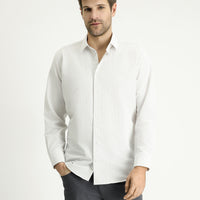 Açık Vizon Uzun Kol Regular Fit Desenli Pamuklu Kolay Ütülenebilir Gömlek