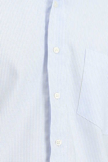 Açık Mavi Kısa Kol Regular Fit Non Iron Pamuklu Desenli Gömlek