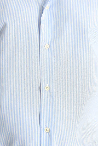 Açık Mavi Kısa Kol Regular Fit Desenli Pamuklu Kolay Ütülenebilir Gömlek