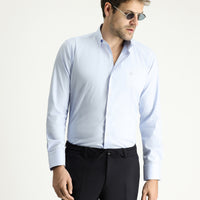 Uçuk Mavi Uzun Kol Slim Fit Dar Kesim Klasik Pamuklu Gömlek