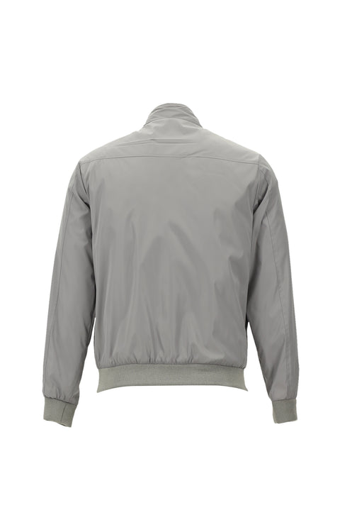 Orta Gri Ribanalı Mevsimlik Spor Bomber Ceket Mont