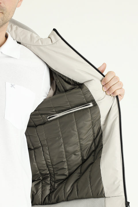 Stone Ribbed Seasonal Sport Bomber Jacket