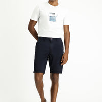 Koyu Lacivert Regular Fit Pamuklu Bermuda Şort