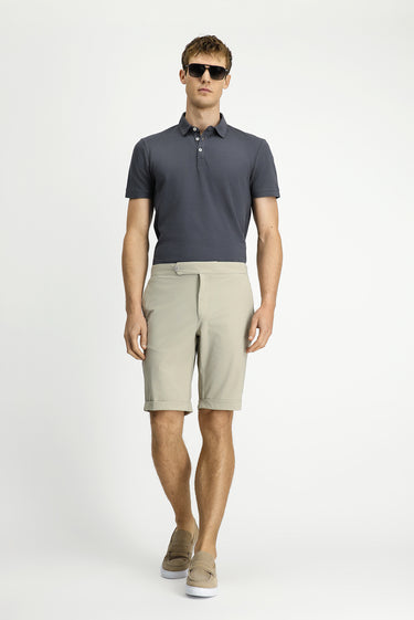 Açık Bej Techno-Line Super Slim Fit Ekstra Dar Kesim Likralı Bermuda Şort