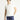 Beyaz Bisiklet Yaka Slim Fit Dar Kesim Keten Karışımlı Tişört
