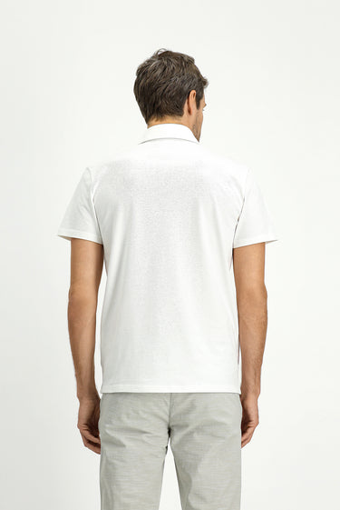 Ekru Regular Fit Pamuk Cepli Polo Yaka Tişört