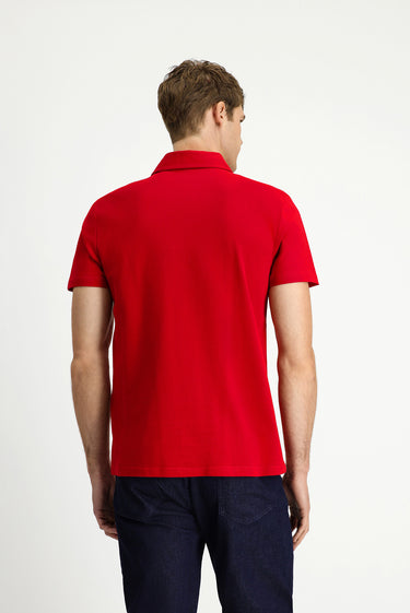 Koyu Kırmızı Regular Fit Pamuk Cepli Polo Yaka Tişört