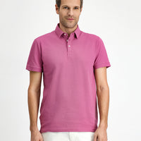Pembe Regular Fit Pamuk Polo Yaka Tişört