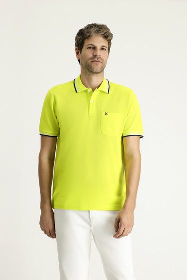 Lime Polo Yaka Regular Fit Desenli Nakışlı Pamuk Tişört