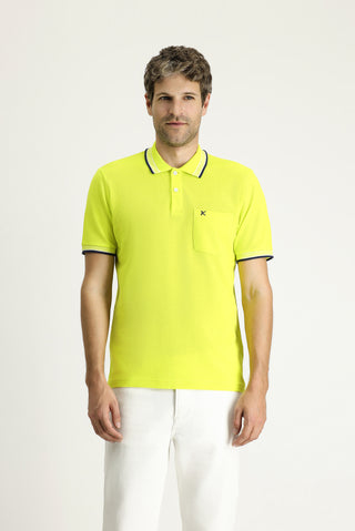 Lime Polo Yaka Regular Fit Desenli Nakışlı Pamuk Tişört