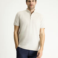 Stone Collar Polo Slim Fit Narrow Cut Patterned T-shirt