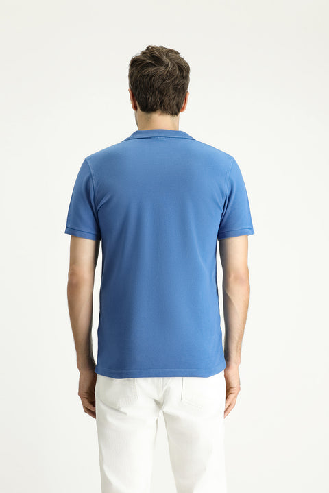 İndigo Slim Fit Dar Kesim Nakışlı Pamuk Polo Yaka Tişört