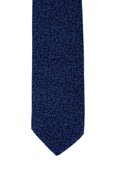 Koyu Lacivert Desenli Kravat