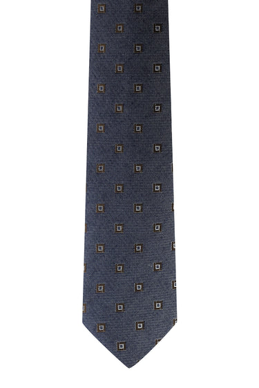 Orta Lacivert Desenli Kravat