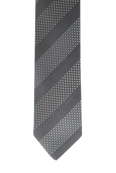 Orta Gri Desenli Kravat