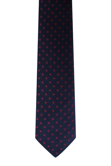 Koyu Lacivert Desenli Kravat