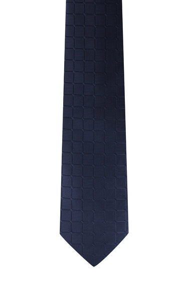 Koyu Lacivert Desenli Kravat