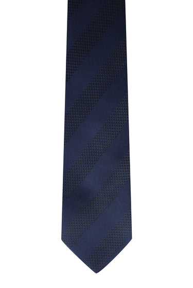 Koyu Lacivert Desenli Kravat