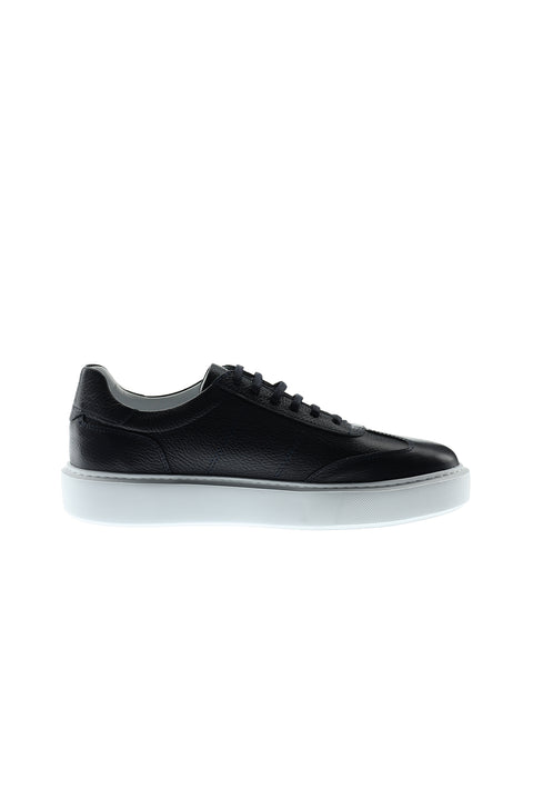 Orta Lacivert Sneaker Deri Ayakkabı