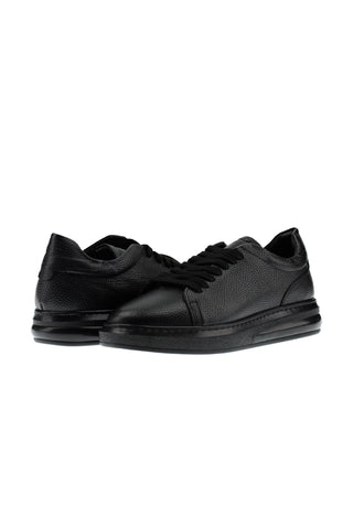 Siyah 4 Mevsim Sneaker Deri Ayakkabı
