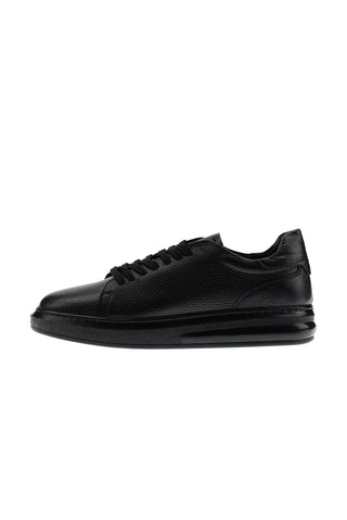 Siyah 4 Mevsim Sneaker Deri Ayakkabı