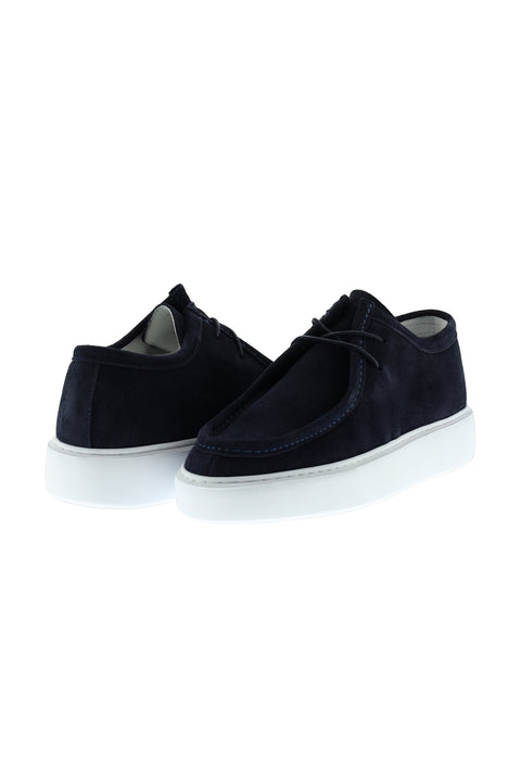 Orta Lacivert Sneaker Nubuk Deri Ayakkabı