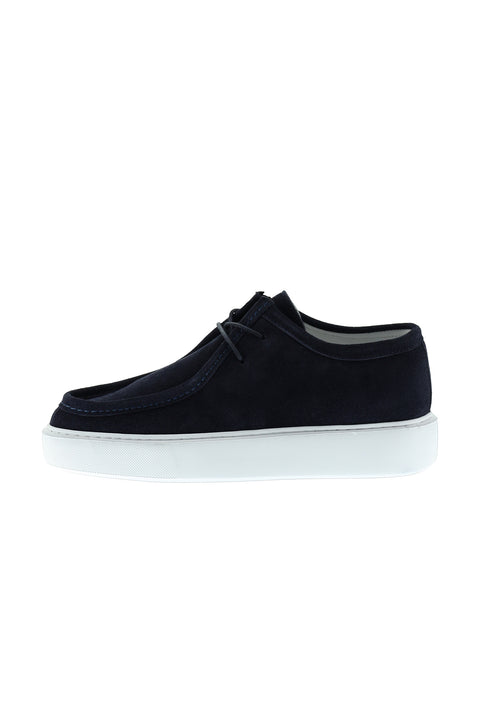 Orta Lacivert Sneaker Nubuk Deri Ayakkabı