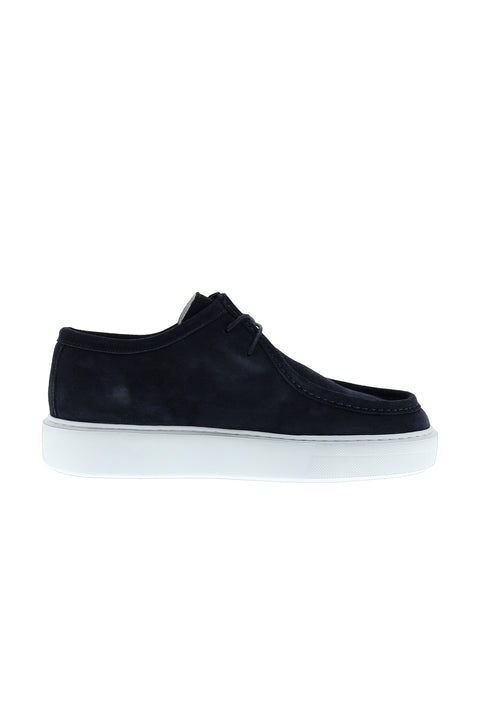 Orta Lacivert Sneaker Nubuk Deri Ayakkabı