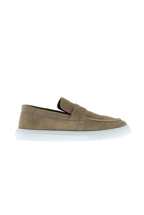 Orta Bej Casual Loafer Nubuk Deri Ayakkabı