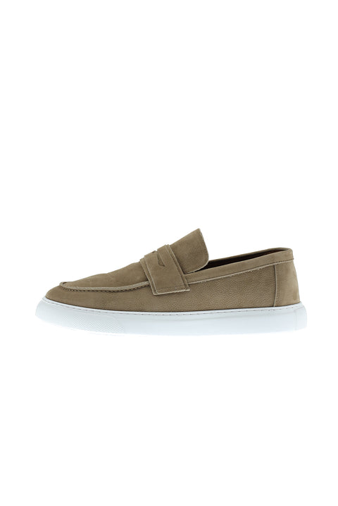 Orta Bej Casual Loafer Nubuk Deri Ayakkabı