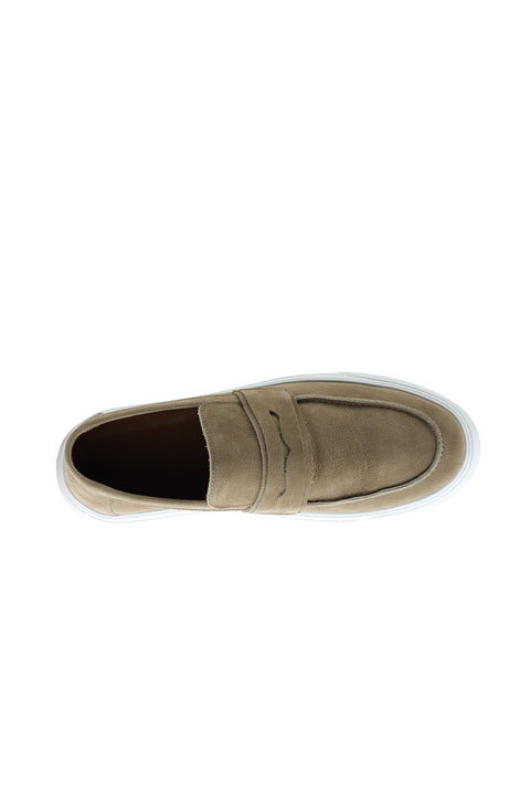 Orta Bej Casual Loafer Nubuk Deri Ayakkabı