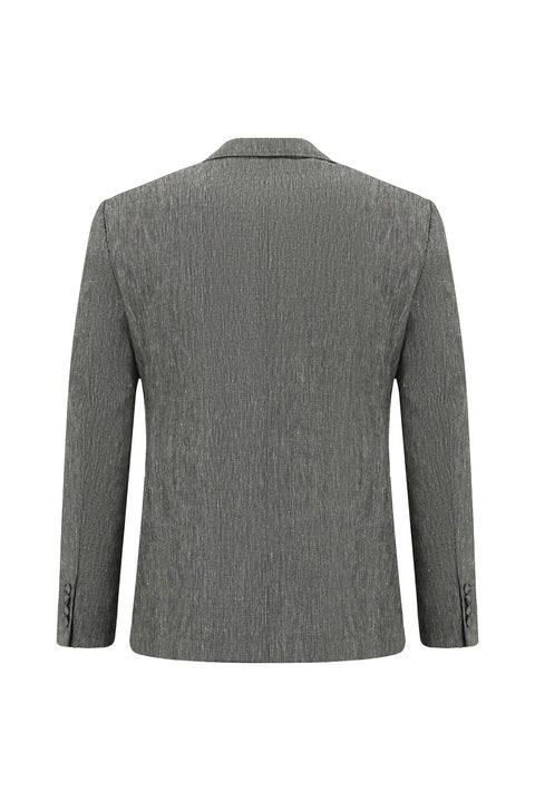 Koyu Antrasit 7 Drop Slim Fit Dar Kesim Keten Karışımlı Beli Lastikli İpli Takım Elbise