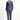 Açık Lacivert Slim Fit Dar Kesim Keten Karışımlı Kruvaze Takım Elbise