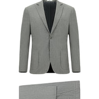 Orta Füme Super Slim Fit Ekstra Dar Kesim Keten Karışımlı Spor Takım Elbise