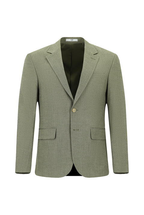 Çağla Yeşili 7 Drop Super Slim Fit Eksra Dar Kesim Klasik Desenli Ceket