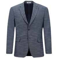 Koyu Lacivert Relaxed Fit Rahat Kesim Desenli Likralı Ceket
