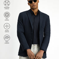 Koyu Lacivert Techno-Line Regular Fit Likralı Ceket