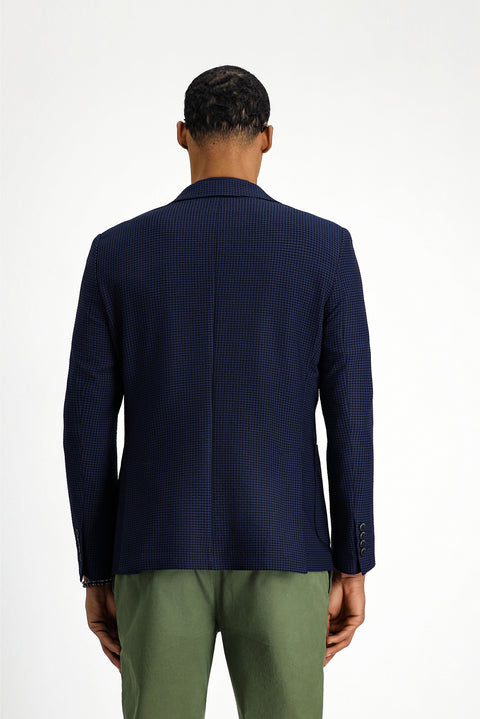 Koyu Lacivert Techno-Line 7 Drop Slim Fit Dar Kesim Likralı Ceket