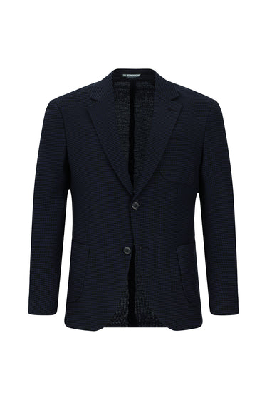Koyu Lacivert Techno-Line Slim Fit Dar Kesim Likralı Ceket