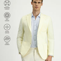 Krem Techno-Line 7 Drop Slim Fit Dar Kesim Likralı Ceket