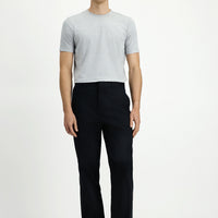 Siyah Regular Fit Standart Kesim Likralı Kanvas / Chino Pantolon