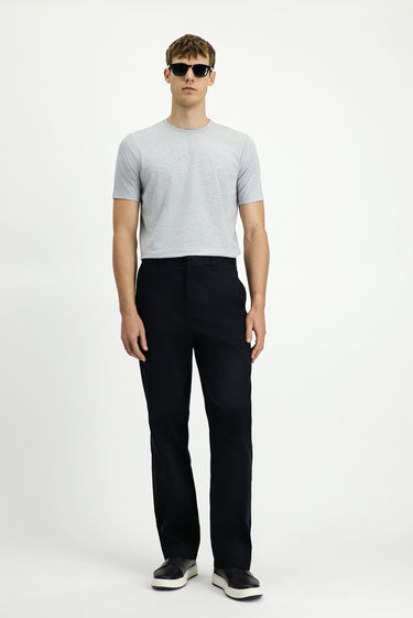 Siyah Regular Fit Likralı Kanvas / Chino Pantolon