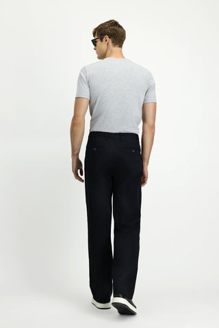 Siyah Regular Fit Standart Kesim Likralı Kanvas / Chino Pantolon