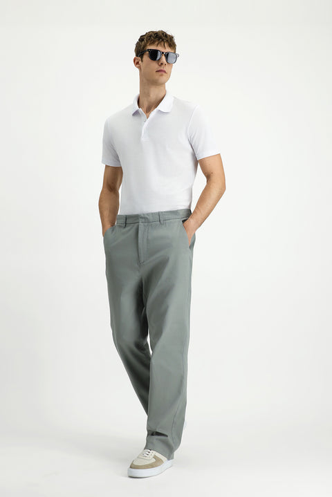 Açık Füme Regular Fit Standart Kesim Likralı Kanvas / Chino Pantolon